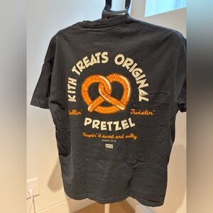 Kith Black T-Shirt with Orange Pretzel Design